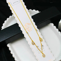 Klitz Premium Stainless Steel Crystal Stone Chain Necklace (Set of 12)