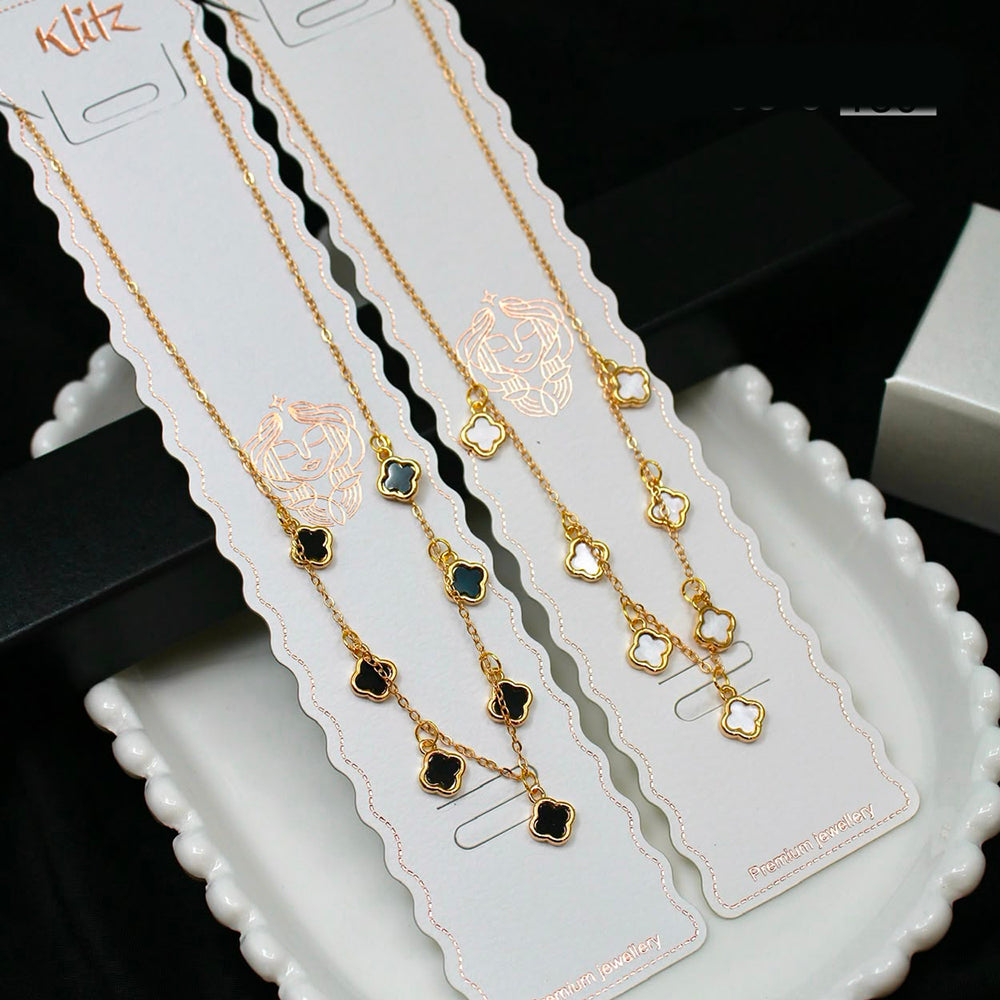 Klitz Premium Stainless Steel Clover Chain Necklace (Set of 12)