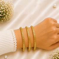 Klitz Gold Polish Designer Bangles Set 