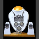 Dhirish International Oxidised Plated Mirror Necklace Set