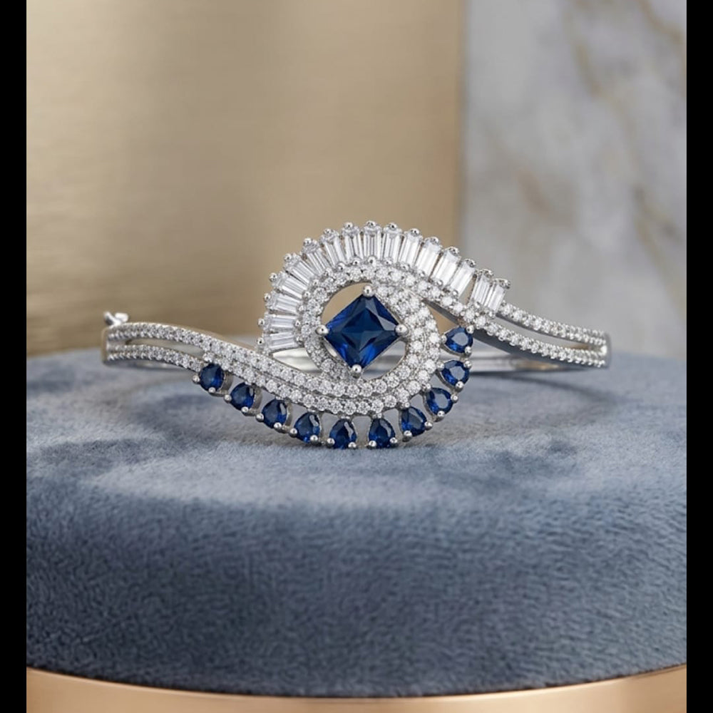 Dhirish International Elegant Silver Finish American Diamond Bracelet
