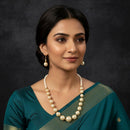 Dhirish International Pearl And Beads Long Necklace With Earrings