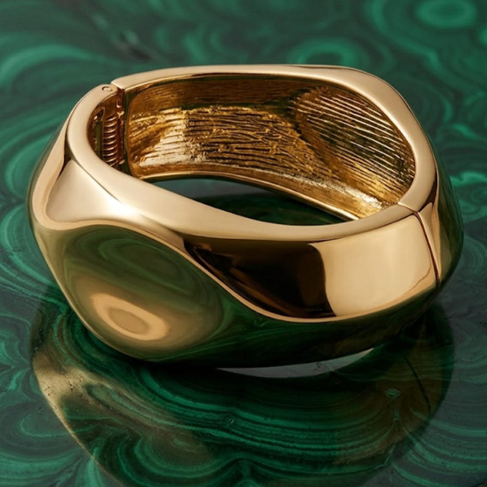 Dhirish International Designer Gold Finish Openable Bangle Bracelet 