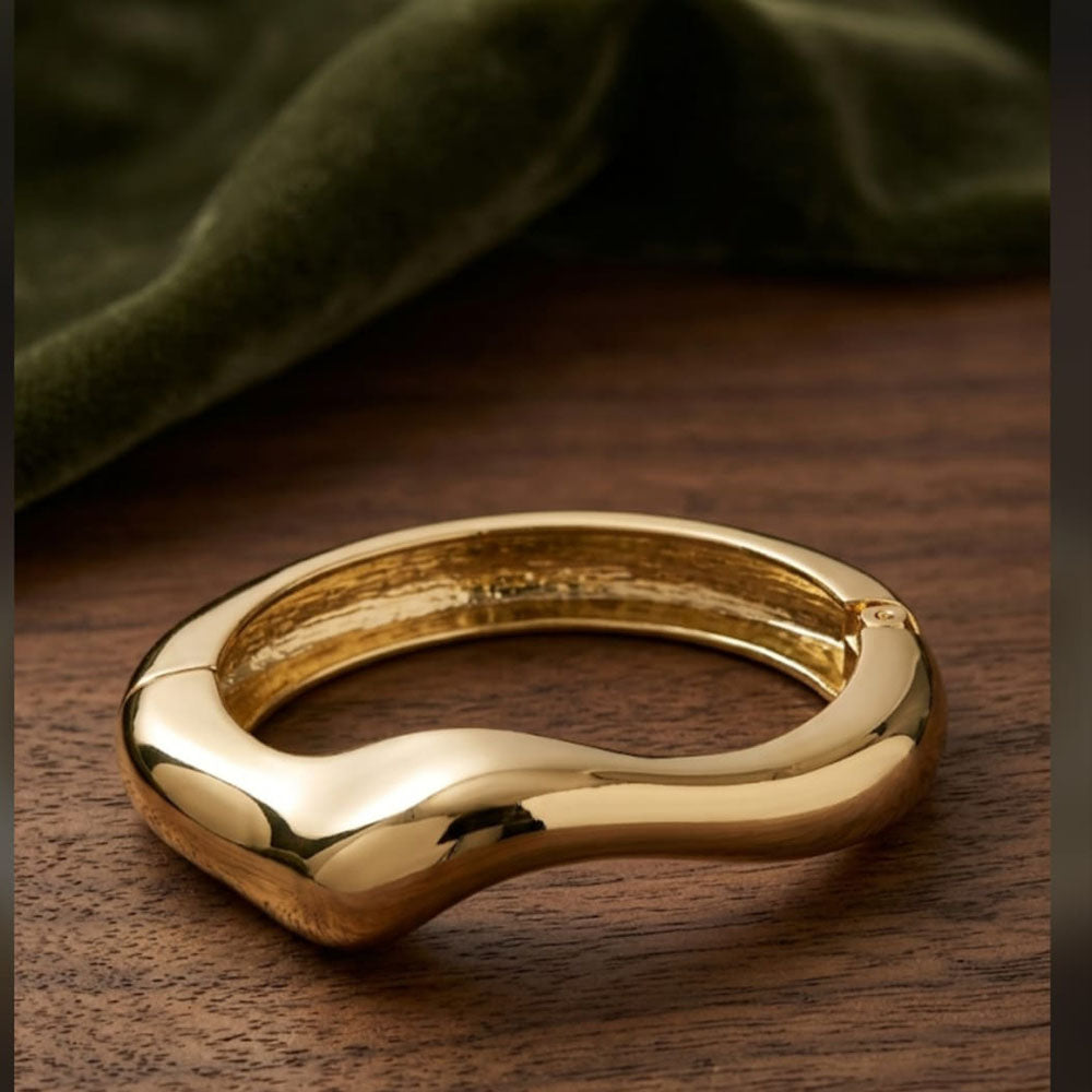 Dhirish International Designer Gold Finish Openable Bangle Bracelet 