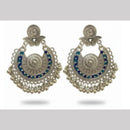 Dhirish International Heritage Oxidised Plated Meenakari Dangler Earrings