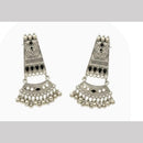 Dhirish International Heritage Oxidised Plated Pearl Dangler Earrings