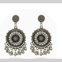 Dhirish International Heritage Oxidised Plated Meenakari Dangler Earrings