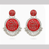 Dhirish International Heritage Oxidised Plated Meenakari Dangler Earrings