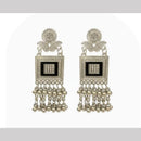 Dhirish International Heritage Oxidised Plated Meenakari Dangler Earrings