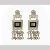 Dhirish International Heritage Oxidised Plated Meenakari Dangler Earrings