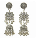 Dhirish International Heritage Oxidised Plated Pearl Jhumki Earrings