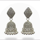 Dhirish International Heritage Oxidised Plated Pearl Jhumki Earrings