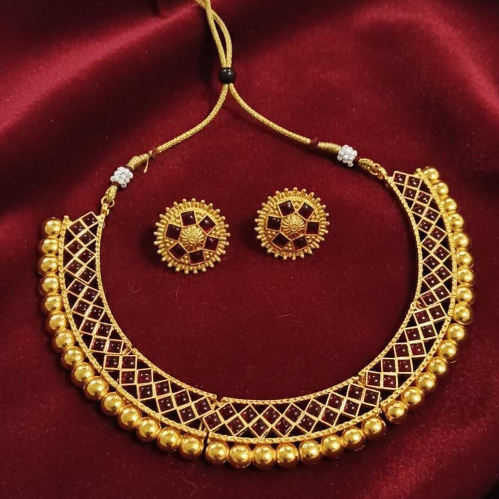 Dhirish International Pota Stone Designer Necklace Set for Women