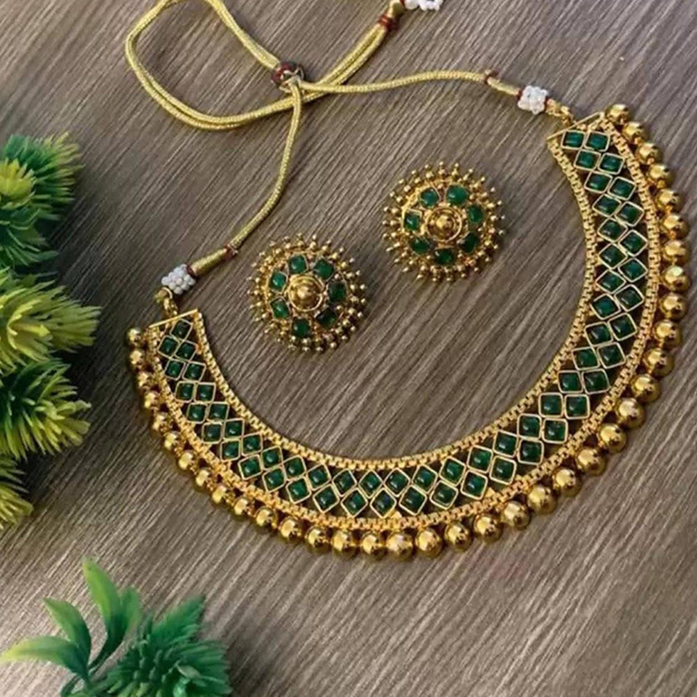 Dhirish International Pota Stone Designer Necklace Set for Women