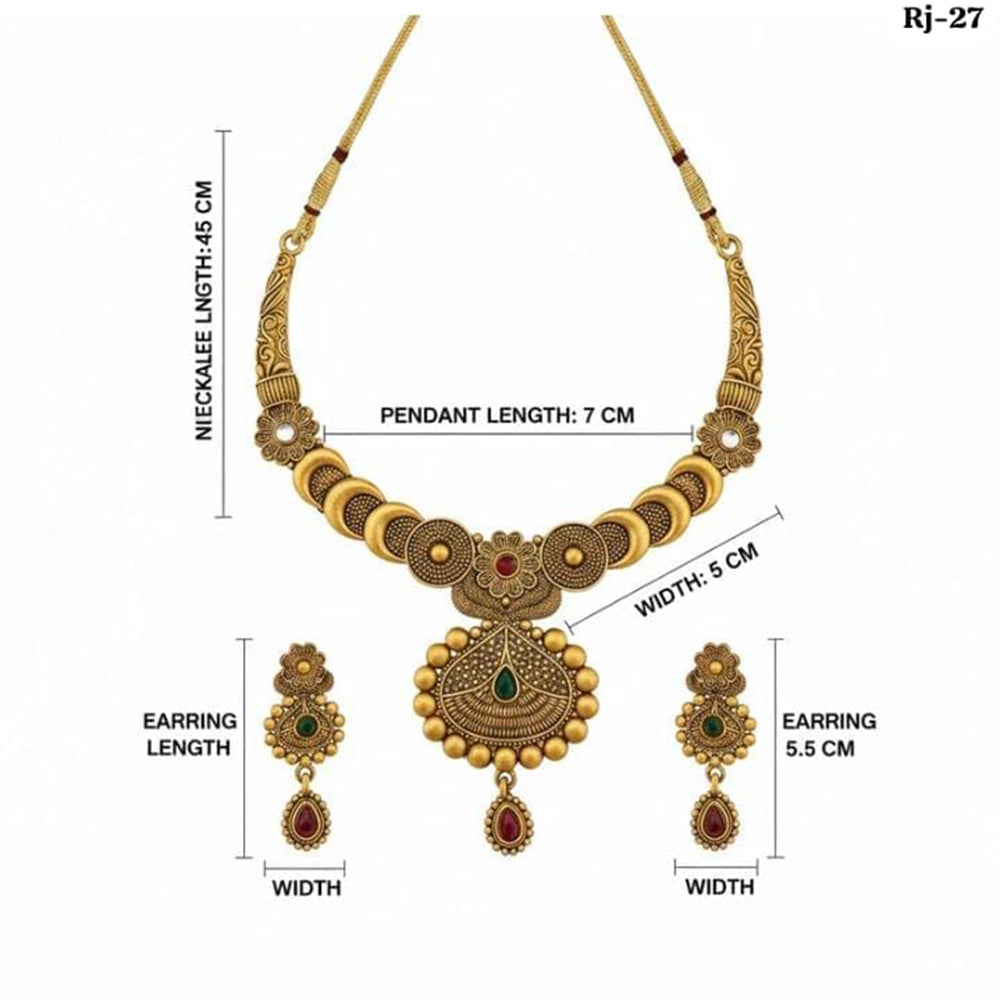 Dhirish International Pota Stone Designer Necklace Set for Women