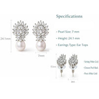 Dhirish International American Daimond And Pearl Dangler Earrings