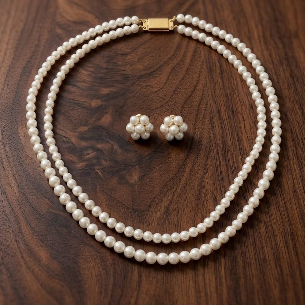 Dhirish International Graceful Pearl Necklace Set