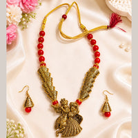 Dhirish International Graceful Pearl Temple Necklace Set 