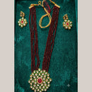 Dhirish International Pota Stone And Pearl Designer Necklace Set for Women