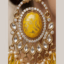 Dhirish International Stylish Kundan Stone And Beads Dangler Earrings
