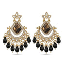 Dhirish International Stylish Kundan Stone And Beads Dangler Earrings