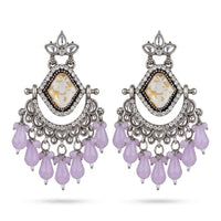 Dhirish International Stylish Kundan Stone And Beads Dangler Earrings