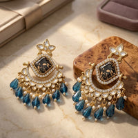 Dhirish International Stylish Kundan Stone And Beads Dangler Earrings