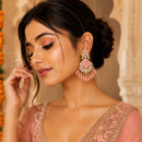 Dhirish International Stylish Kundan Stone And Beads Dangler Earrings 