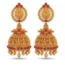 Dhirish International Premium Festive Pota Stone And Pearl Jhumki Earrings