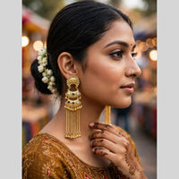 Dhirish International Classic Mirror And Ghungroo Kashmiri Dangler Earrings