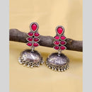 Dhirish International Heritage Oxidised Plated Pearl Jhumki Earrings