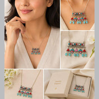 Dhirish International Beautiful Meenakari And Beads Necklace Women