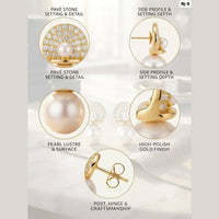 Dhirish International Party Wear Austrian Stone Pearl Stud Earrings