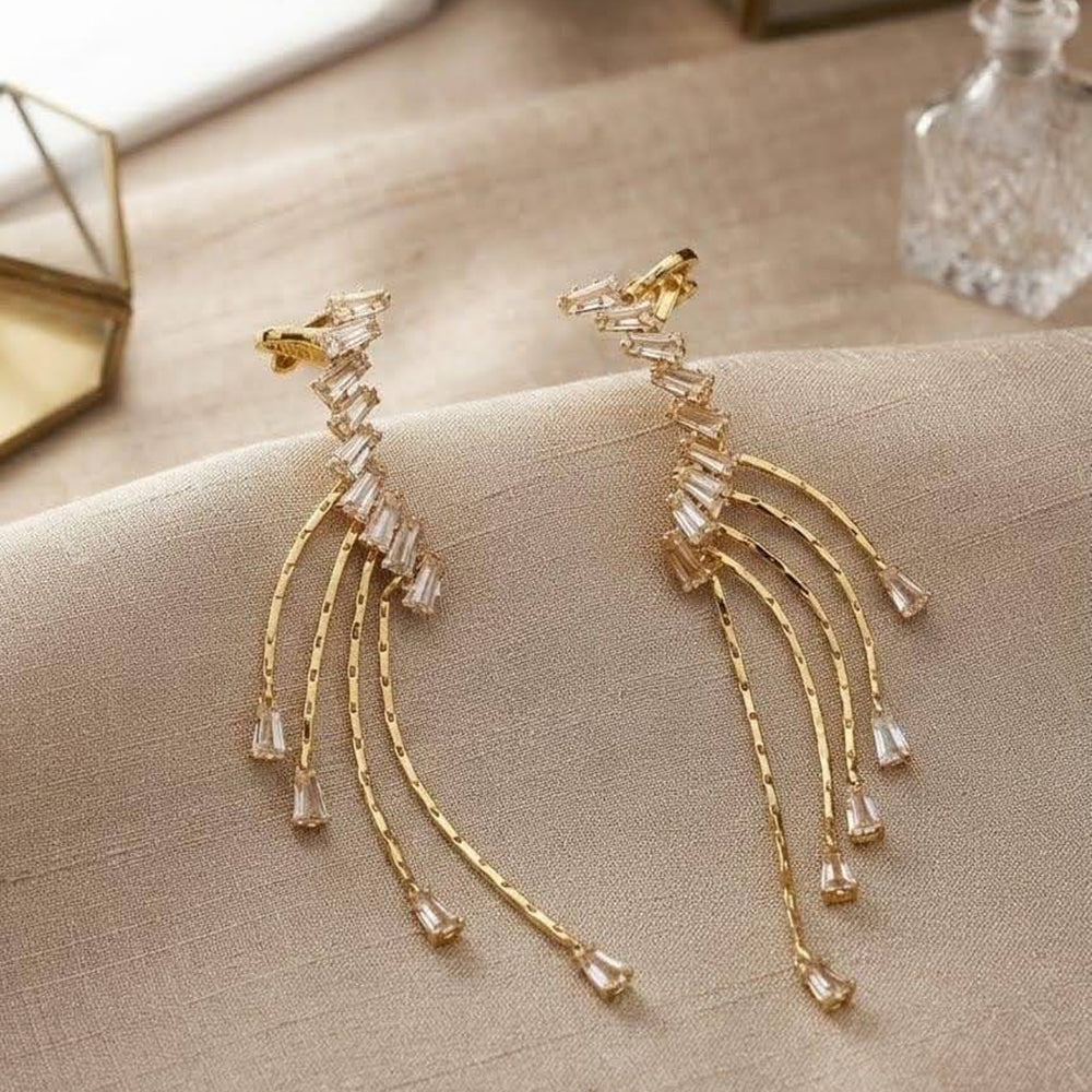 Dhirish International Stylish Crystal Stone Dangler Earrings
