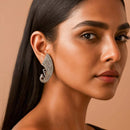Dhirish International Oxidised Peacock Inspired Hanging Earrings