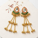 Dhirish International Classic Pota Stone And Ghungroo Kashmiri Dangler Earrings