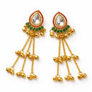 Dhirish International Classic Pota Stone And Ghungroo Kashmiri Dangler Earrings