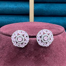 Dhiraj Sales Silver Plated American Diamond Studs Earrings