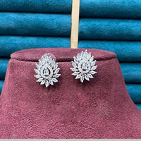 Dhiraj Sales Silver Plated American Diamond Studs Earrings