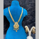 Dhiraj Sales Gold Plated Pota Stone And Pearl Meenakari Long Necklace Set