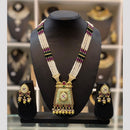 Dhiraj Sales Chopper Gold Plated Pota Stone And Meenakari Long Necklace Set