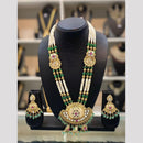 Dhiraj Sales Chopper Gold Plated Pota Stone And Meenakari Long Necklace Set