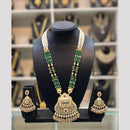 Dhiraj Sales Chopper Gold Plated Pota Stone And Meenakari Long Necklace Set
