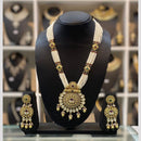 Dhiraj Sales Chopper Gold Plated Pota Stone And Pearl Long Necklace Set