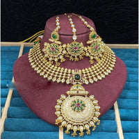 Dhiraj Sales Antique Finish Pota Stone Necklace Set