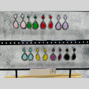 Raj Imitation Oxidised Plated Pota Stone Premium Dangler Earrings for Women (Pack of 50)