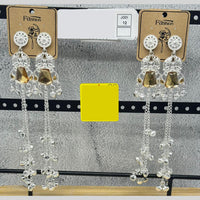 Raj Imitation Oxidised Plated Crystal Stone And Ghungroo Kashmiri Dangler Earrings for Women (Pack of 12)