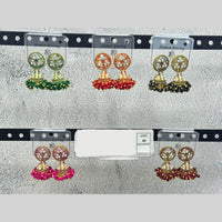 Raj Imitation Traditional Austrian Stone And Pearl Jhumki Earrings for Women (Set of 40)