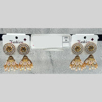 Raj Imitation Traditional Pearl Jhumki Earrings for Women (Set of 24)