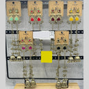 Raj Imitation Royal Pota Stone And Ghungroo Kashmiri Bell Jhumki (Pack of 12)
